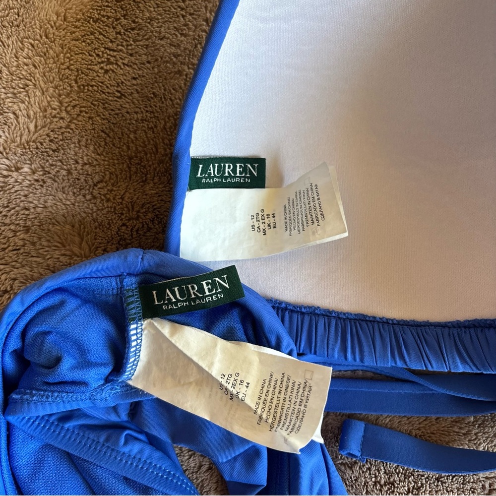 Lauren Ralph Lauren Blue Halter Bikini Set – Size 12 - Picture 2 of 7